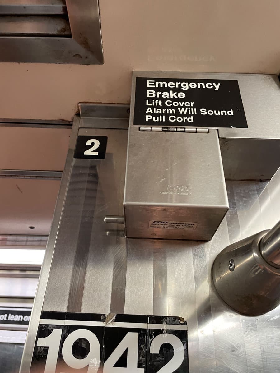 Cord pull to detect emergency brake