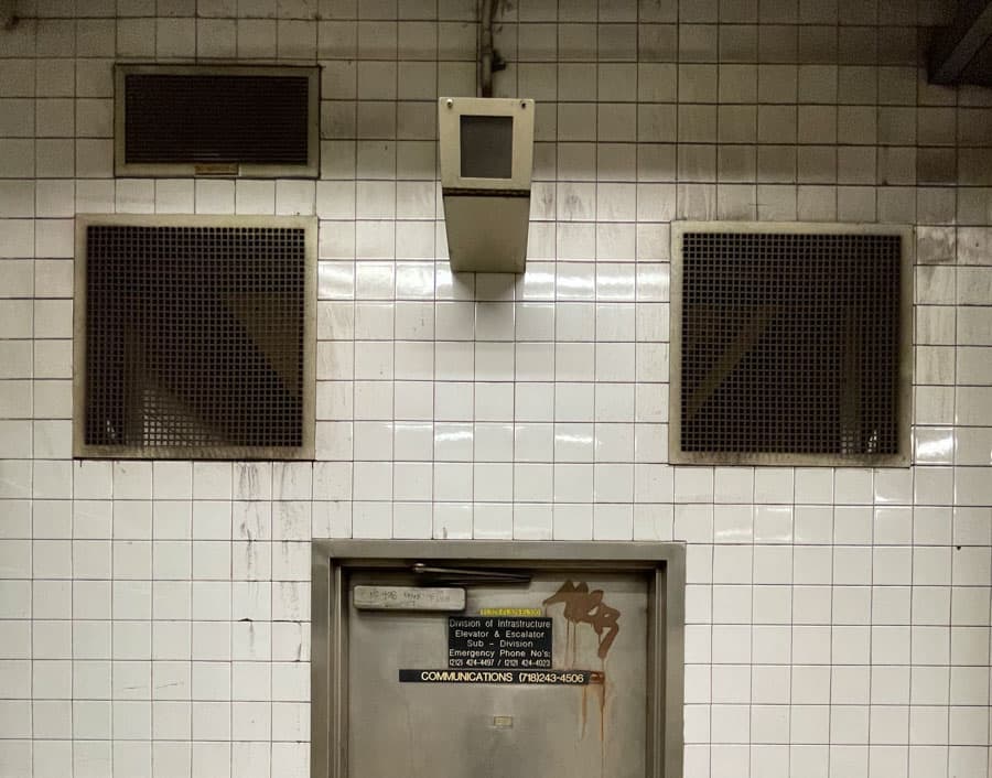 Camera above subway office/storage