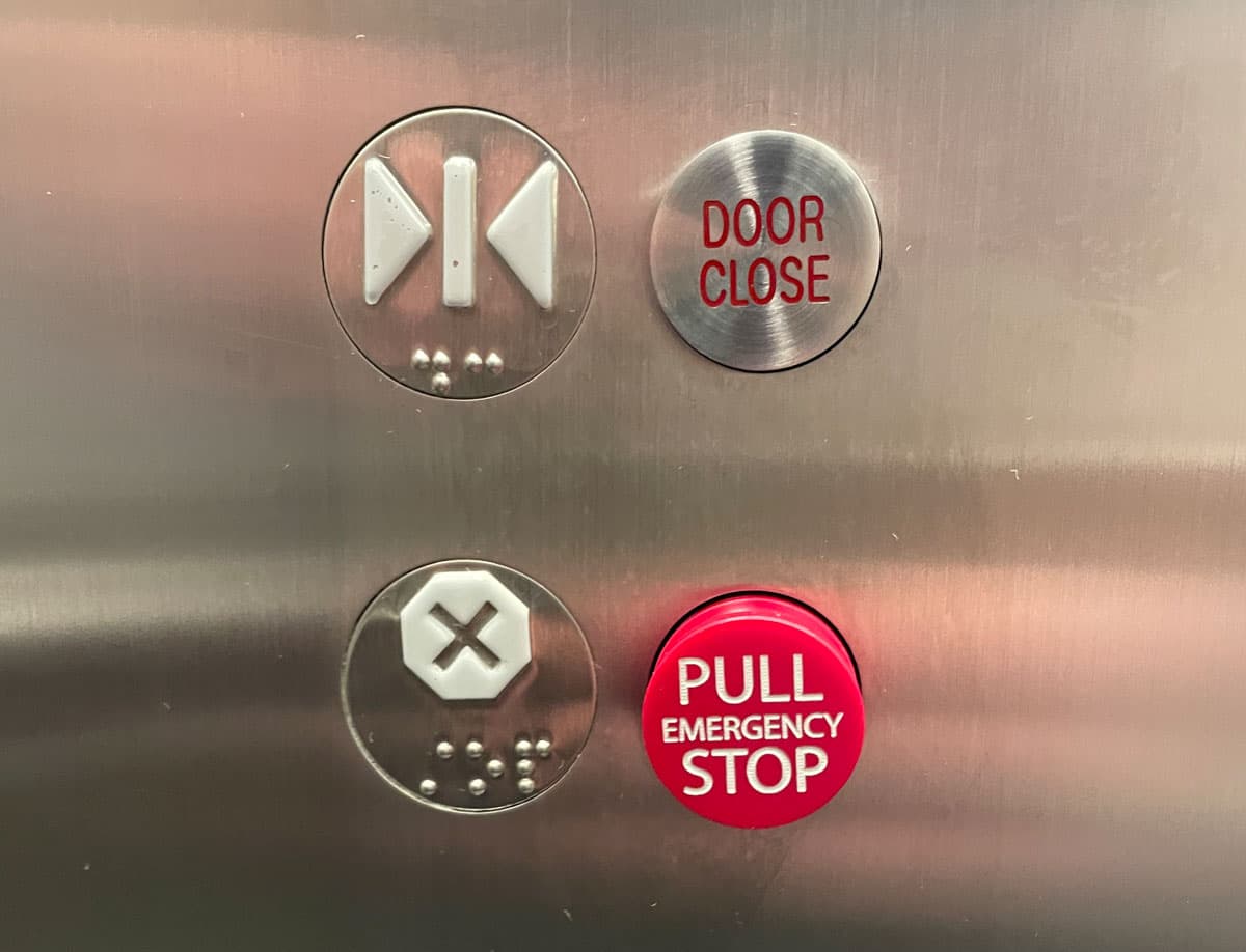 Buttons in the studio elevators