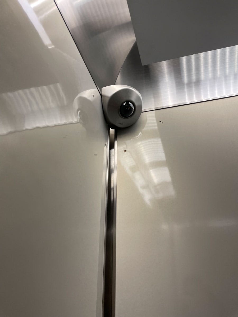 Camera located in studio elevators