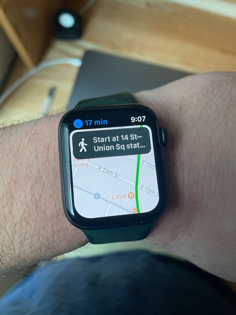 My apple watch using my phones GPS. Accelerometer to detect when the watch is raised thumbnail